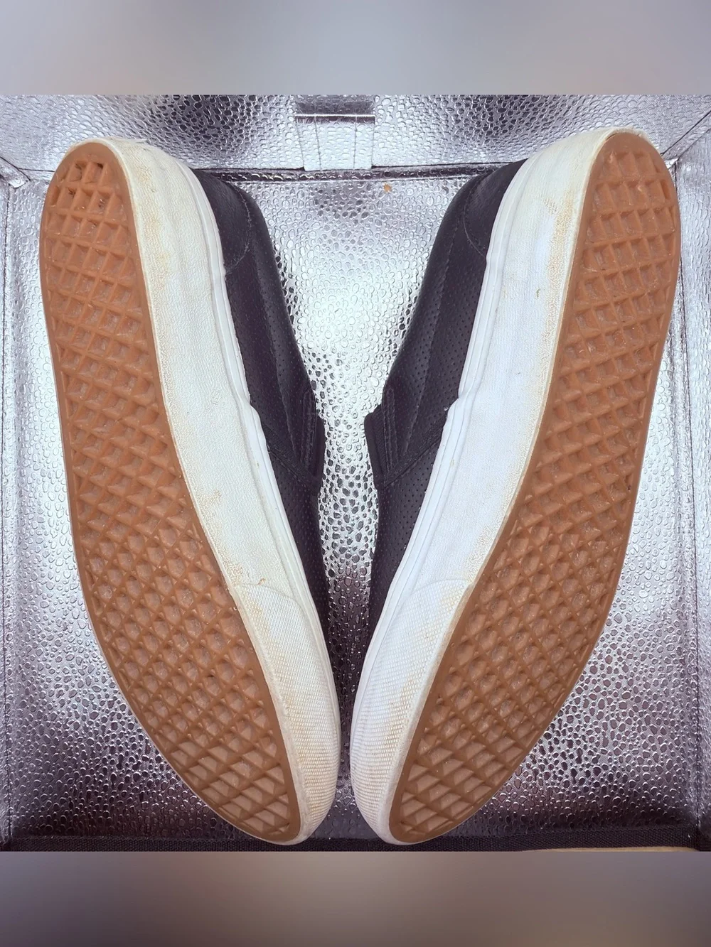 Vans Men's Slip-On Perforated Black and White Casual Shoes